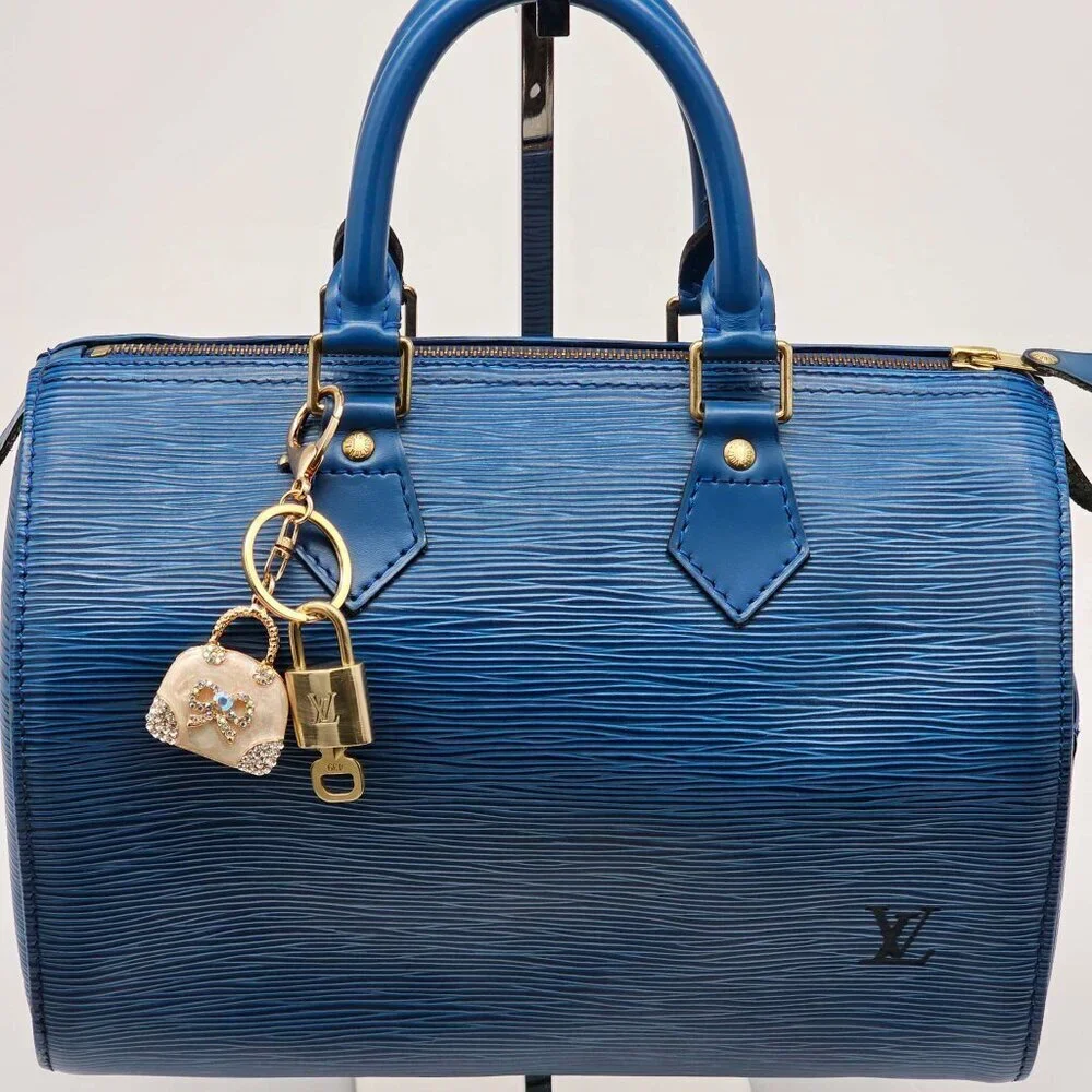 Louis Vuitton Authentic Gold Padlock 🔒 Key + Unbranded Keychain Bag Charm